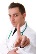 Portrait of doctor showing