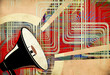 art vintage background with loudspeaker