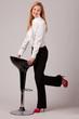Photo: barstool and businesswoman barstool and businesswoman