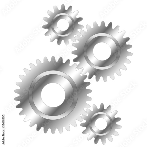 Vektor: Zahnradpaarung 3 - silber grau platin Zahnradpaarung 3 - silber grau platin