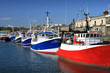 Blue And Red Fishing Boats