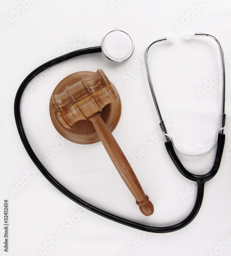 Photo: Judge’s Gavel and stethoscope Judge’s Gavel and stethoscope