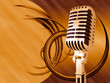 Photo en ligne au meilleur prix Microphone on abstract musical background