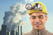 Werksarbeiter mit Kraftwerk