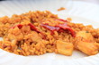 Traditional Valencian meal Arroz a banda with seafood Spai