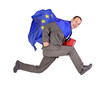 running man with the flag of the European Union....