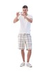 Young man with digital camera