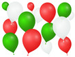 Lâcher de ballons verts blancs rouges Lâcher de ballons verts blancs rouges