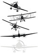 Set of silhouettes of military aircrafts of World War II Set of silhouettes of military aircrafts of World War II
