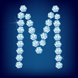 Vector Diamond alphabet. Lette M Vector Diamond alphabet. Lette M