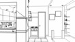 Video: Apartment-transformer, wireframe Apartment-transformer, wireframe