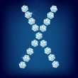 Vector Diamond alphabet. Lette X Vector Diamond alphabet. Lette X