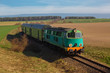 Passenger train passing through countryside