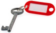 clé et porte-étiquette rouge