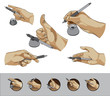 Wacom pen in hand icons pack