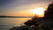 timelapse fishing at sunset. HD shot with motorized slider.