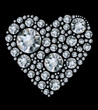Photo en ligne au meilleur prix Vector shiny diamond heart on black background