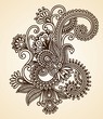 Hand-drawn abstract henna mendie  design element