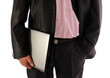 ����: Businessman holding laptop- front view � Piotr Wawrzyniuk #32485223