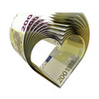 200 Euro Geldscheine - Herzform