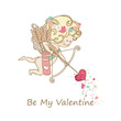 Illustration: little cupid is ready to shoot love arrow little cupid is ready to shoot love arrow