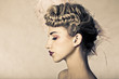 Beautiful blond fashion model.