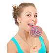 ����: pretty happy girl with lollipop in her hand � gb #32496872