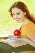 girl-student read the book