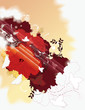 Vector: Modern grunge painted Hibiscus flower page layout Modern grunge painted Hibiscus flower page layout