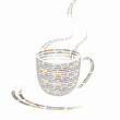 coffee cup made up with words coffee cup made up with words