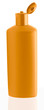 Orange shampoo bottle