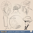 elegant vintage fashion illustrations and sketch elegant vintage fashion illustrations and sketch