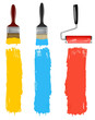 Paint brush and paint roller and paint banners. vector Paint brush and paint roller and paint banners. vector
