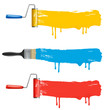 Set of colorful paint roller brushes. vector illustration.