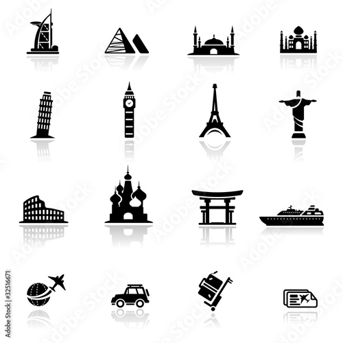 Vektor: Icon set landmarks and cultures Icon set landmarks and cultures