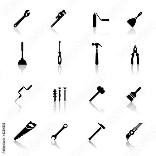 Vector: Icons set tools Icons set tools