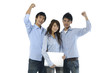 Young attractive business people