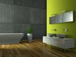 Bad Rendering grün mit Betonwand