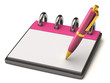 Blank notebook and pen