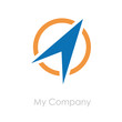 Logo arrow on the circle, compass # Vector