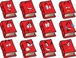 Vector red book with the face Vector red book with the face