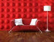 red and white modern interior