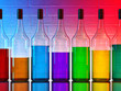 Set of the different bottles at the bar Set of the different bottles at the bar