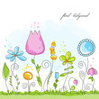 Vector summer floral background Vector summer floral background