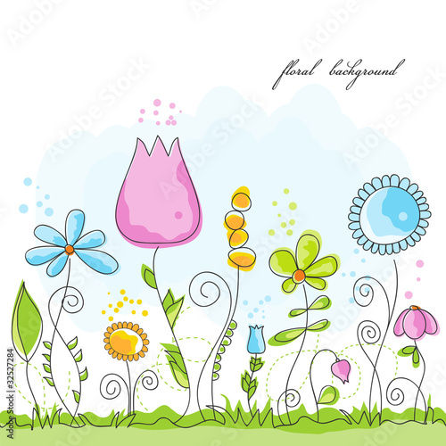 Vektor: Vector summer floral background Vector summer floral background
