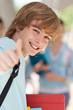 Optimistic boy outdoors