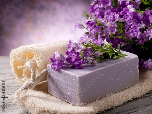 Photo: natural flower soap with scrub sponge natural flower soap with scrub sponge