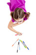 Girl making drawings
