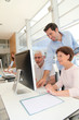 Group of senior people in business training Group of senior people in business training