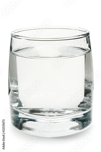 Photo: Glass of water on white background Glass of water on white background